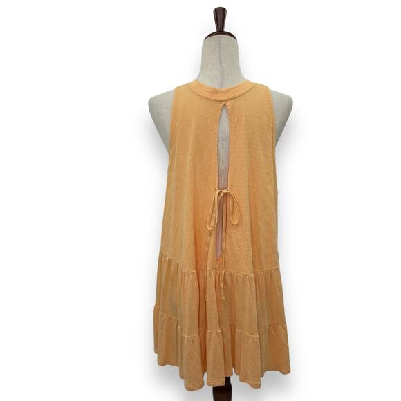 Free People Tiered Tunic Tank Top Size XS Oversized Apricot Orange Right on Time - Picture 6 of 11